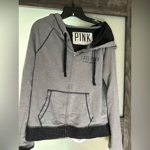 Pink gray hoodie